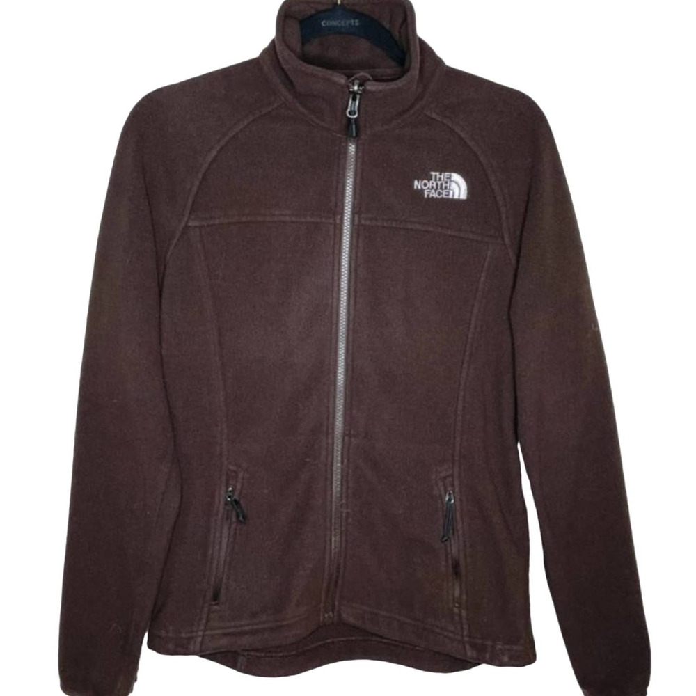 THE NORTH FACE chocolate brown full zip fleece jacket Women's size small